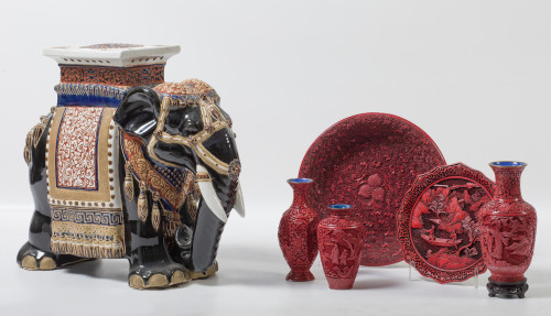 Asiento de jardín con forma de elefante, China, S. XX