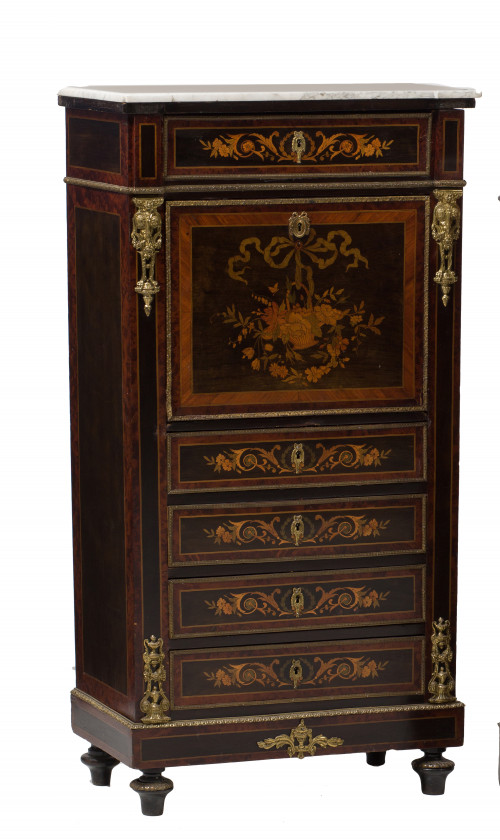 Escritorio "Ábattant" de estilo Napoleón III con decoración