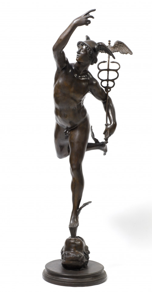 "Mercurio", escultura de bronce patinado según el modelo re