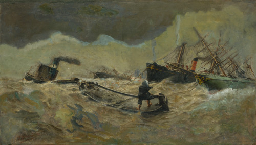 A.A. SILVESTRINI S. XIX, "Hundimiento de La Fortuna", Óleo 