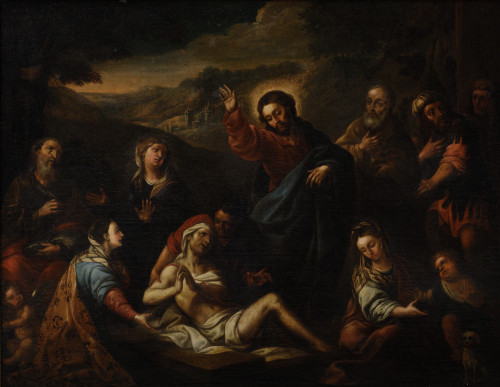 "La resurrección de Lázaro", óleo sobre lienzo+
