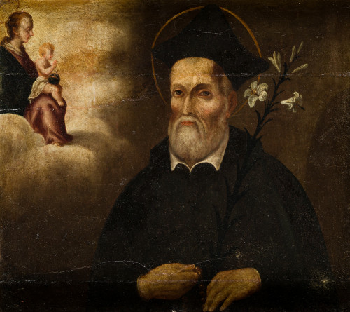 ESCUELA ESPAÑOLA S. XVI/S. XVII, "San Felipe Neri", Óleo so