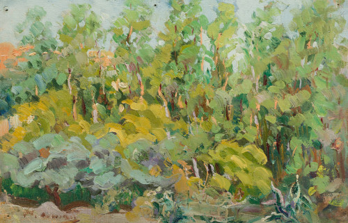 ESCUELA ESPAÑOLA, E. Esp. "Bosque" Firma ilegible O/Cartón.