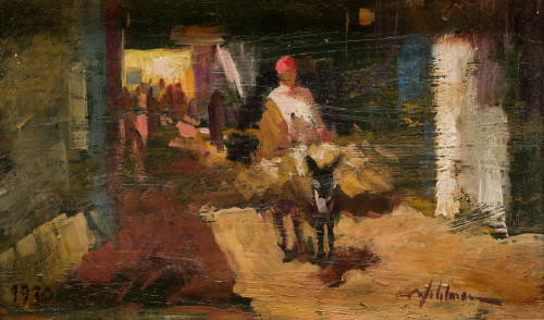 ESCUELA ESPAÑOLA, "Medina", 1930, Óleo sobre tabla