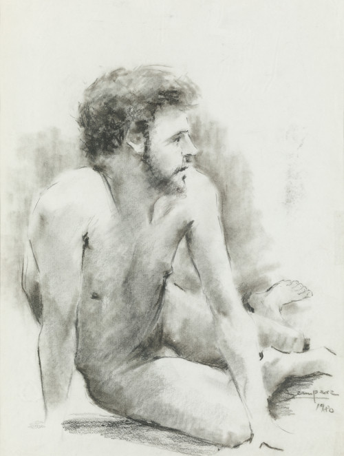 RAFAEL SEMPERE, "Academia masculina", 1980, Grafito sobre p