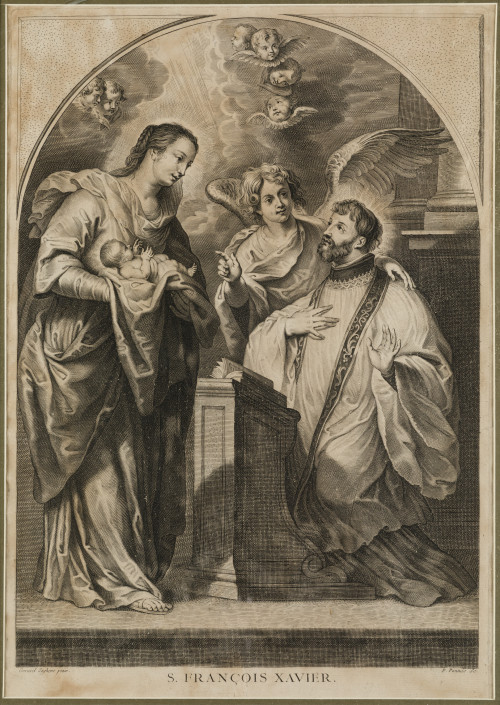 PAUL PONTIUS, "Aparición de la Virgen con el Niño a san Fra