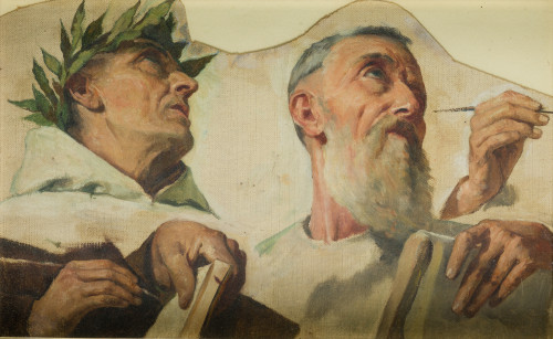  ESCUELA ESPAÑOLA Fles S.XIX - Ppios. S.XX, "Dante y Platón