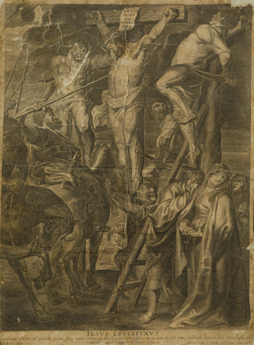 PIERRE MARIETTE, Grabado flamenco Rubens "Crucifixión"