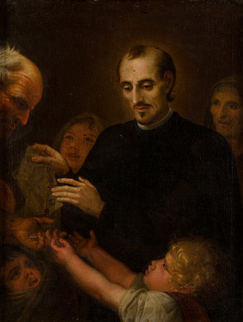 ESCUELA MADRILEÑA S.XVIII-XIX, "San José de Calasanz entreg