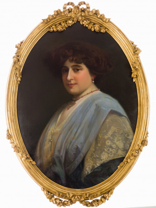 CECILIO PLA Y GALLARDO, "Retrato de dama", 1915, Óleo sobre