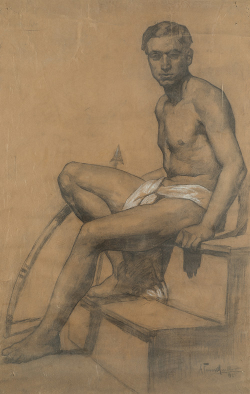 ADOLFO FERRER AMBLAR, "Arquero. Academia masculina", 1925,