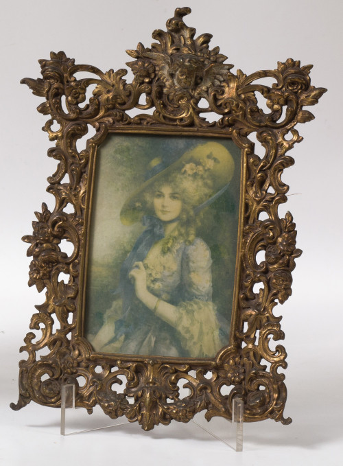 Marco de metal dorado de estilo Rococó, S. XX