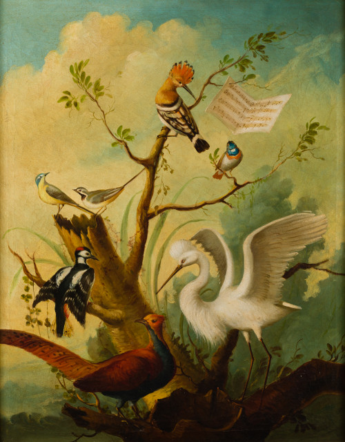 ANÓNIMO, "Concierto de aves", Óleo sobre lienzo