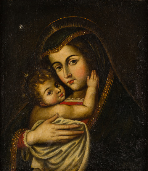 ESCUELA ESPAÑOLA, "Virgen de Belén", Óleo sobre lienzo
