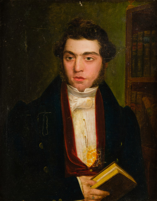 ESCUELA INGLESA, "Retrato de caballero", Óleo sobre lienzo