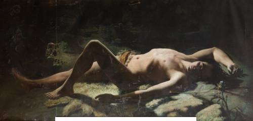 JOSÉ NIN Y TUDO, "La muerte de Abel", 1866, Óleo sobre lien