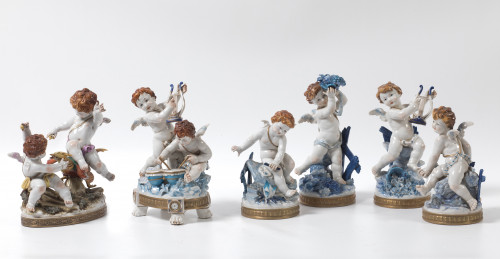 "Las cuatro estaciones", cuatro figuras de porcelana, Algor