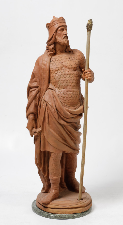 "Rey godo", escultura de escayola patinada, S.XX