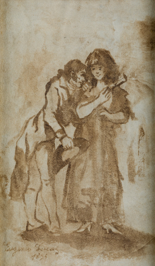 EUGENIO LUCAS VELÁZQUEZ, "Ni así la distingue", 1855, Aguad