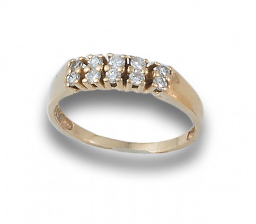 SORTIJA DOBLE DE DIAMANTES Y ORO AMARILLO 