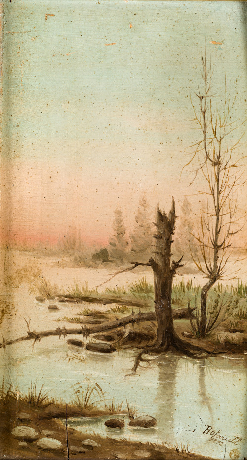 "Atardecer en la laguna", 1872