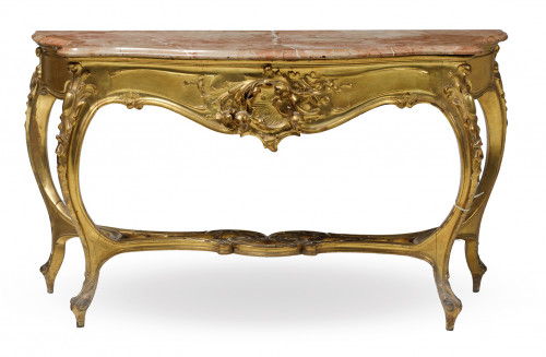 Consola dorada estilo Luis XV
