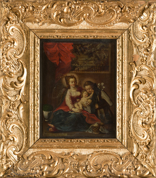 ESCUELA COLONIAL  S.XVII/?, "Aparición de la Virgen con el