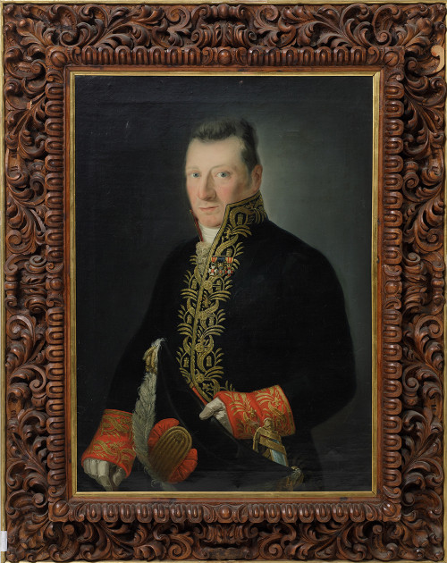 ESCUELA ESPAÑOLA S. XVIII/S. XIX, "Retrato capitán con uni