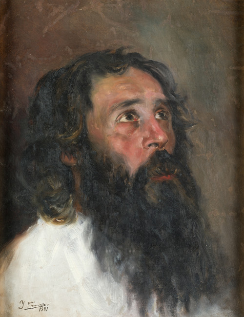 "Estudio de cabeza de hombre", 1881 