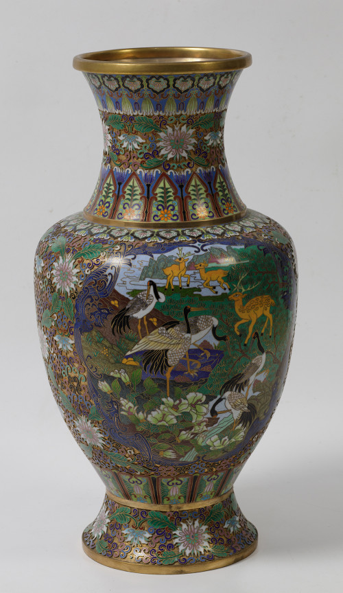 Jarrón esmalte cloissoné