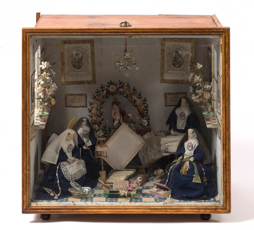 Diorama representando una escena conventual, España, ffs.S.