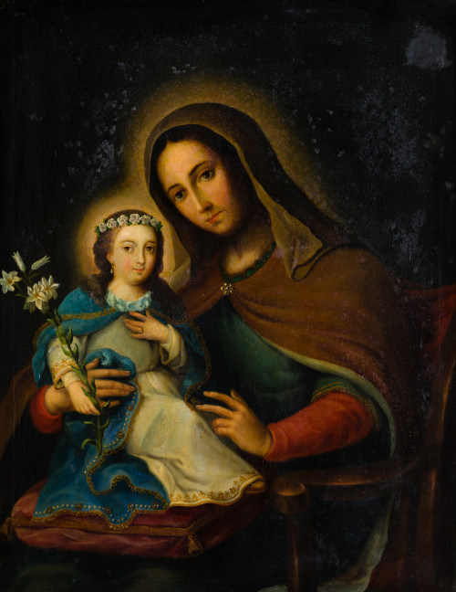 ANTONIA RODRÍGUEZ Y ALVA, "Santa Ana con la Virgen Niña", 1