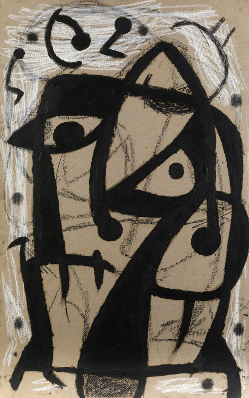 JOAN MIRÓ, "Personnage, oiseaux", 1980, Acrílico, óleo y ti