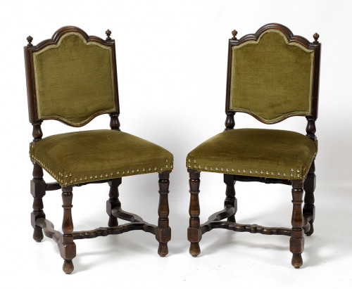 Pareja de sillas inglesas en madera de caoba , S. XVIII-XIX