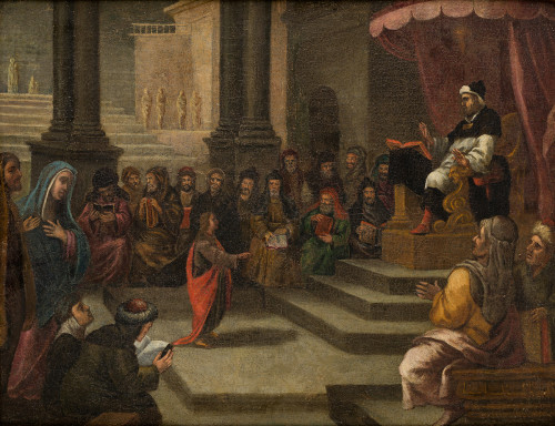 ESCUELA SEVILLANA S. XVII, “Presentación de Jesús en el templo, Óleo ...