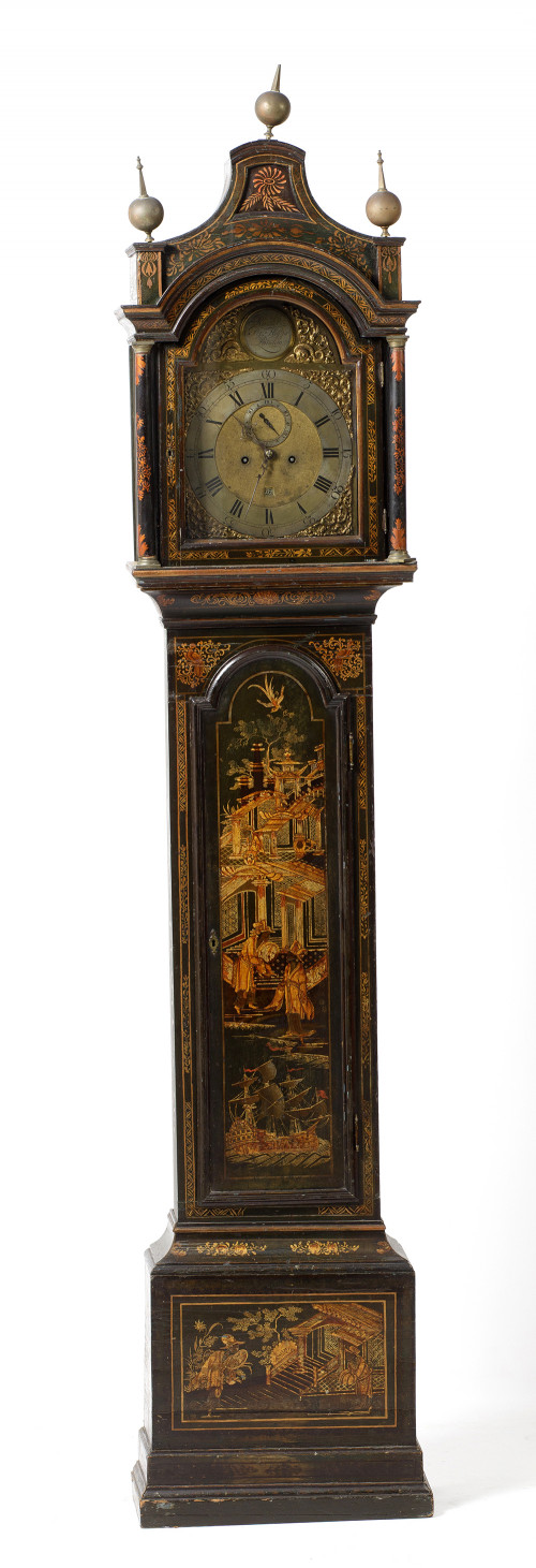 Reloj Grand Father laqueado oriental