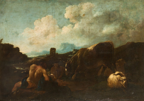 ATRIBUIDO A PHILIPP PETER ROOS "ROSA DA TIVOLI", "Paisaje c