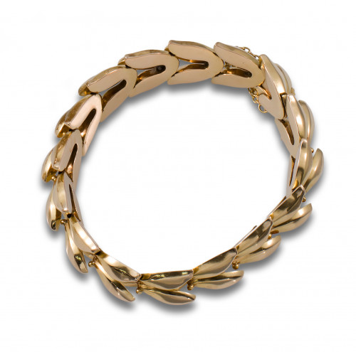 PULSERA TULIPANES ORO AMARILLO