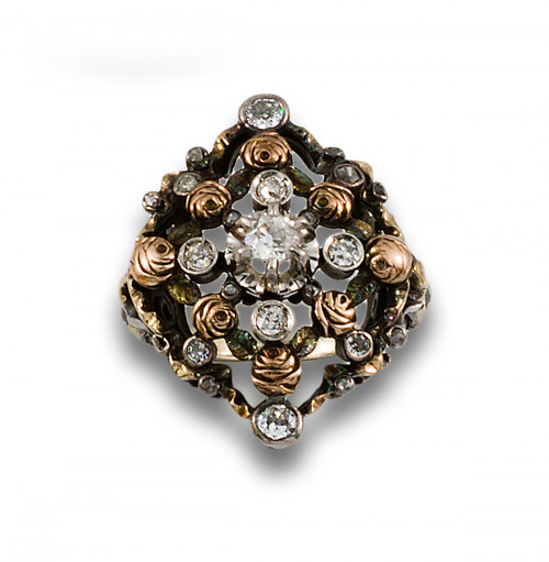 SORTIJA ESTILO ANTIGUO DE DIAMANTES