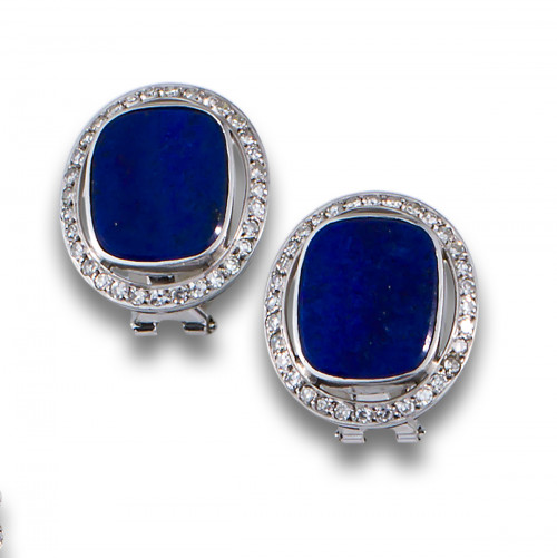  PENDIENTES LAPISLÁZULI Y BRILLANTES