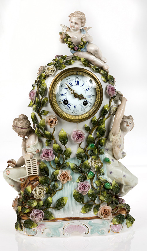 Reloj de sobremesa porcelana alemana