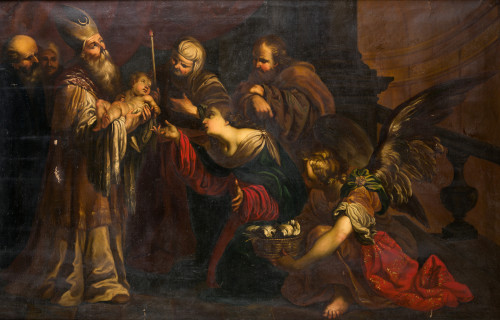ESCUELA ESPAÑOLA S. XIX, "Presentación de Jesús en el templ