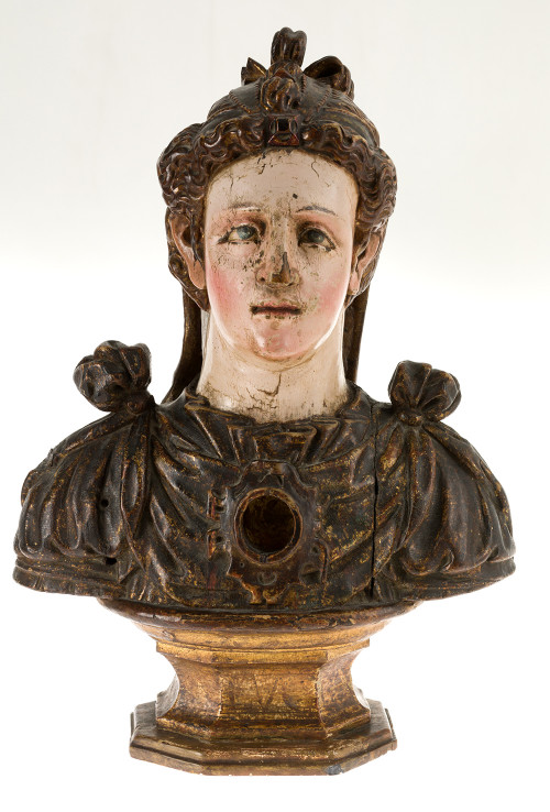 Busto madera tallada policromada Sta Lucía