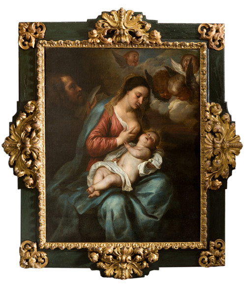 SEGUIDOR DE  VAN DYCK S. XVII, "Sagrada Familia con ángeles