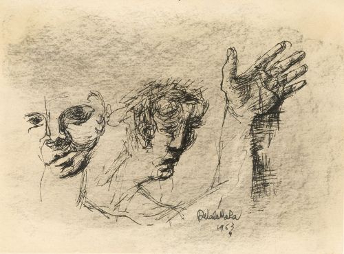 LUIS DELACÁMARA, "Estudio de anatomías", 1963, Tintas sobre