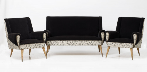 Conjunto sofá y pareja de sillones S.XX