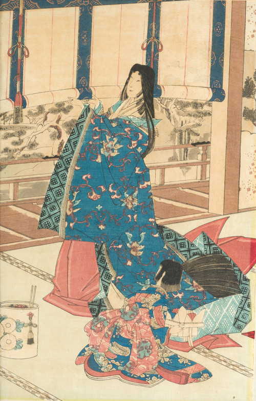 TOYOHARA CHIKANOBU Japón, "Sei Shonagon en el palacio imper