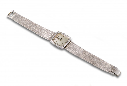 RELOJ OMEGA ORO BLANCO Y BRILLANTES