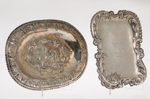 Bandeja oval de plata siguiendo modelos del siglo XVIII 