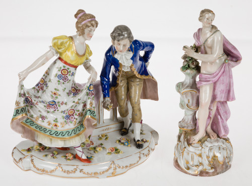 "Doncella" fig porcelana Meissen XIX Faltas